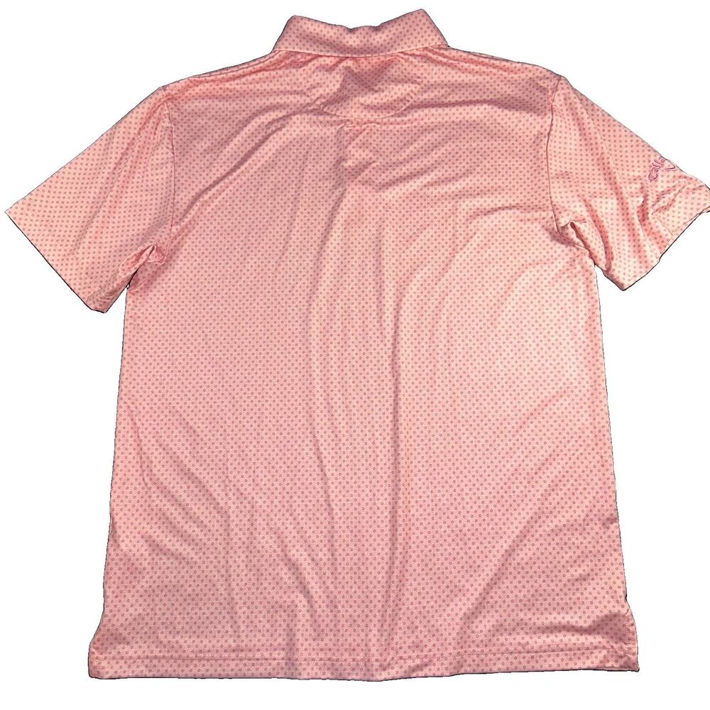 Callaway Opti-Dri Golf Polo Shirt Men’s M Pink Geometric Stretch Short Sleeve - Picture 5 of 9